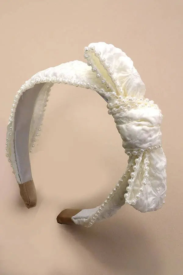 PEARL KNOT BOW HEADBAND JOSSLYN by wall to wall