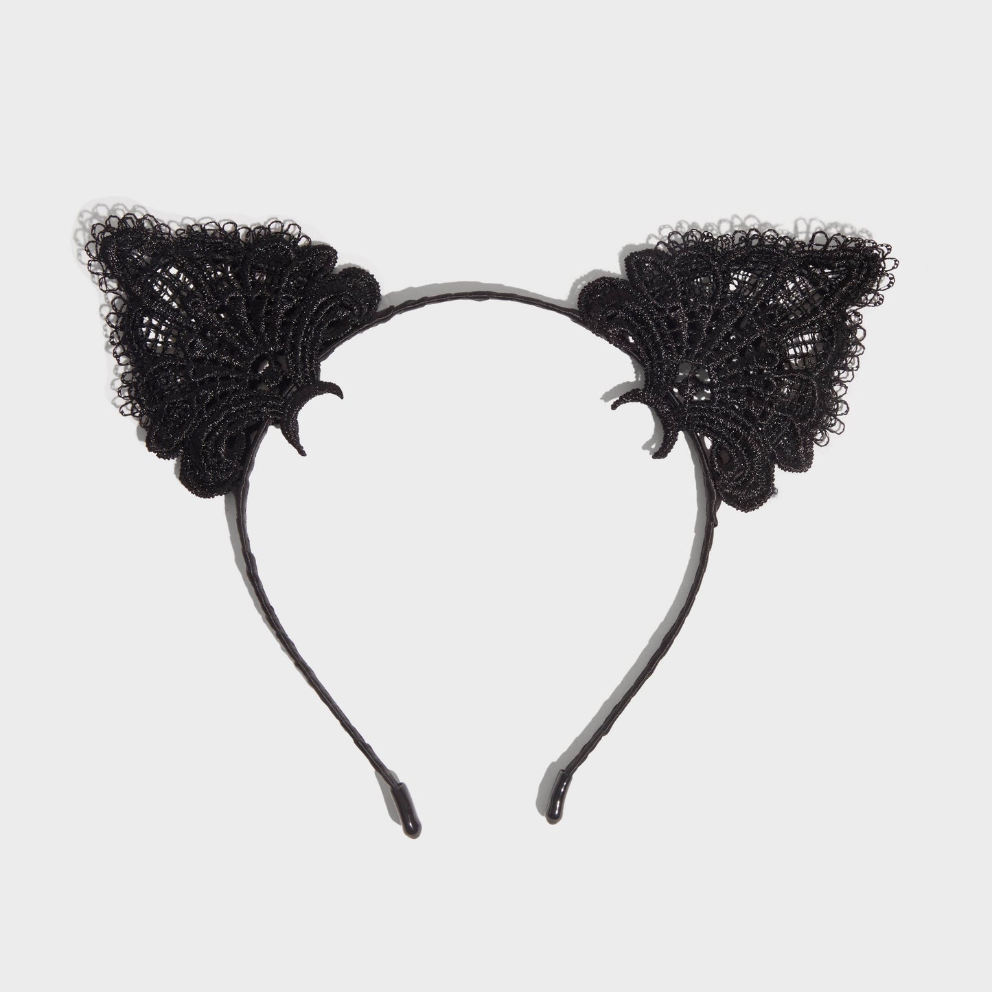 Halloween Lace Headband & Mask 2pc Set - Black Cat