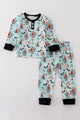 Blue Halloween Boy Pajamas Set - 3