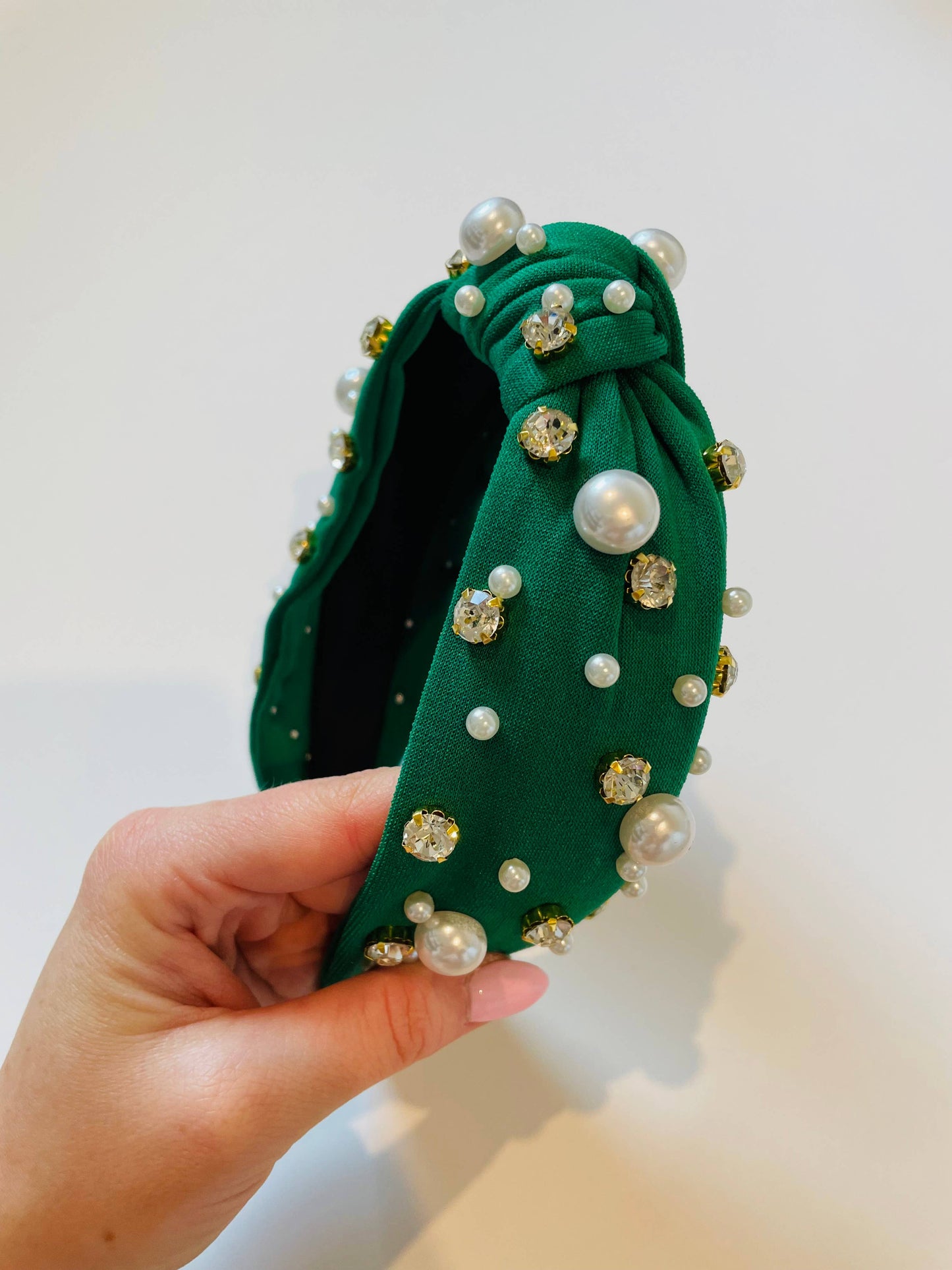 Pearl & Rhinestone Embellished Knot Top Headbands