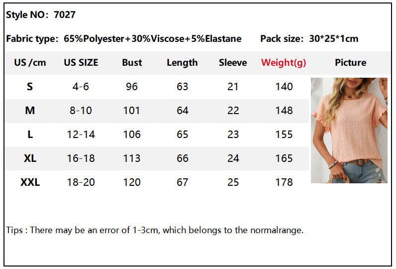 Crewneck Sweet Short-Sleeve Hollow-Out Top