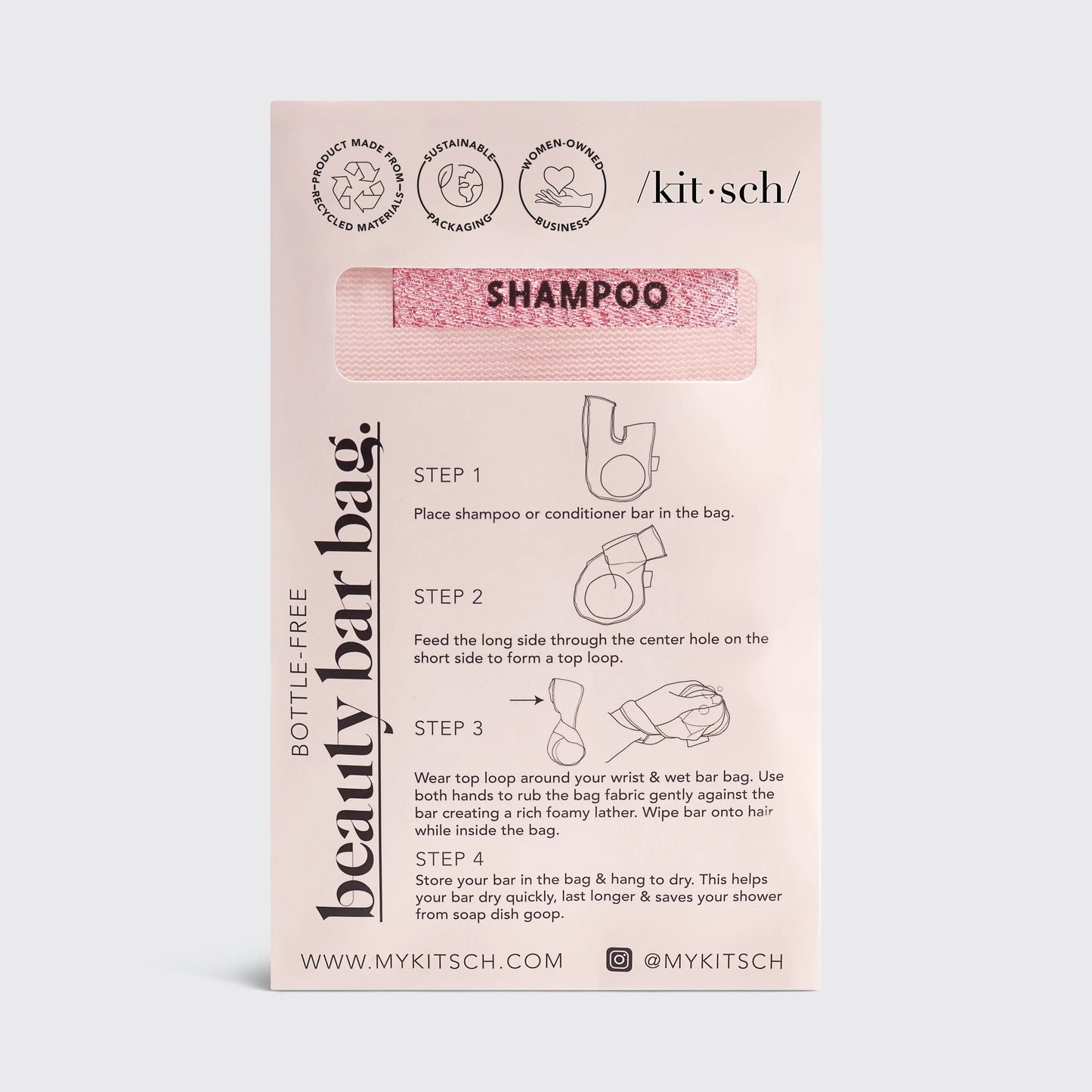 KITSCH - Shampoo Beauty Bar Bag - Blush KITSCH