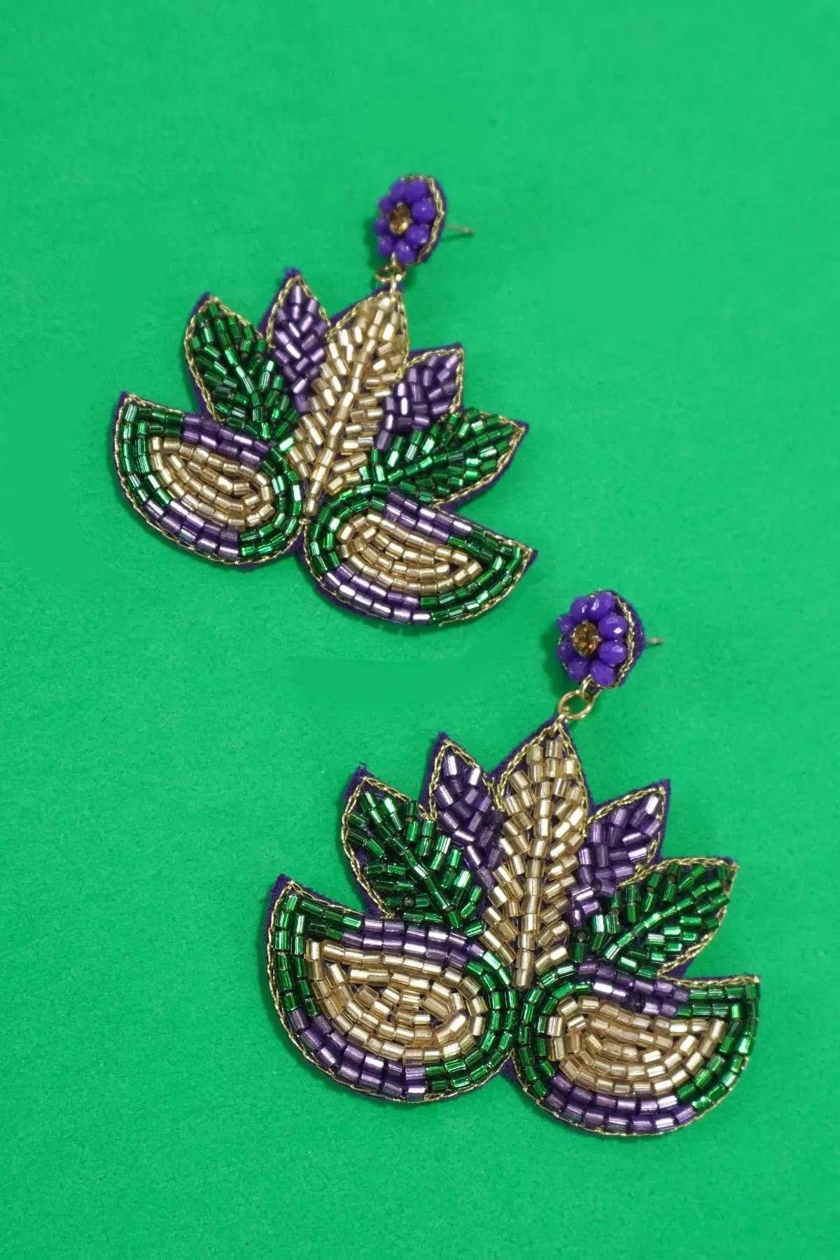 JOSSLYN MARDI GRAS MASK EARRING JOSSLYN by wall to wall