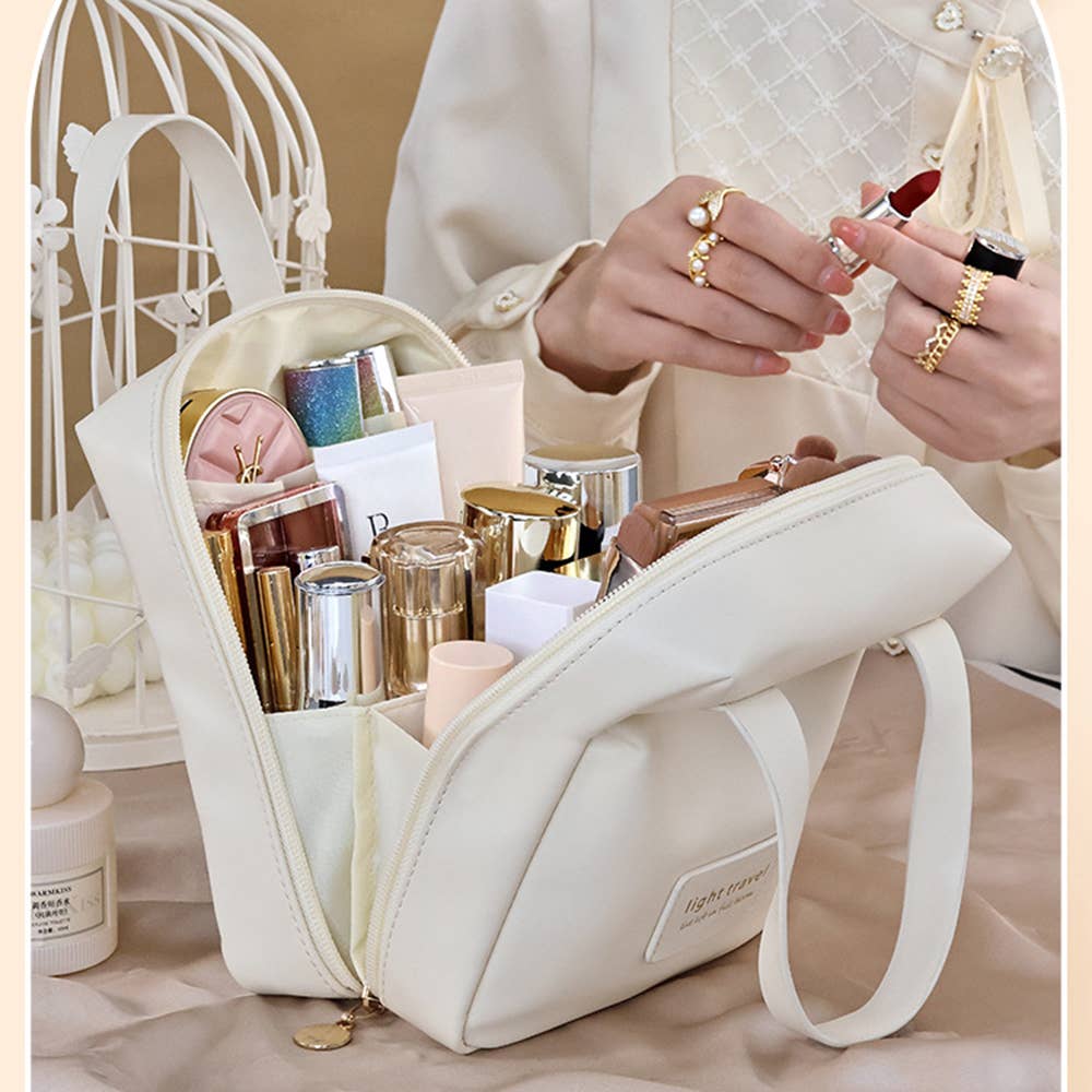 Wholesalesir - PU Handheld Large Capacity Travel Portable Cosmetics Storage