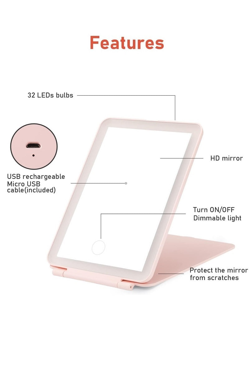 Rechargeable Travel LED Makeup Mirror Tablet