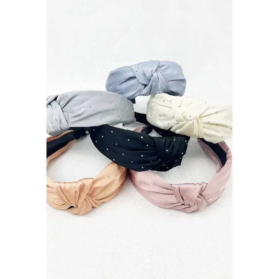 Studded Soft Tone Twisted Headband Love and Repeat