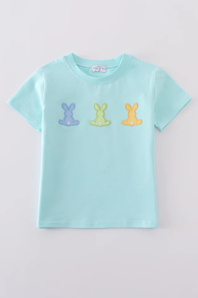 Mint Bunny Embroidery Shirt - Toddler