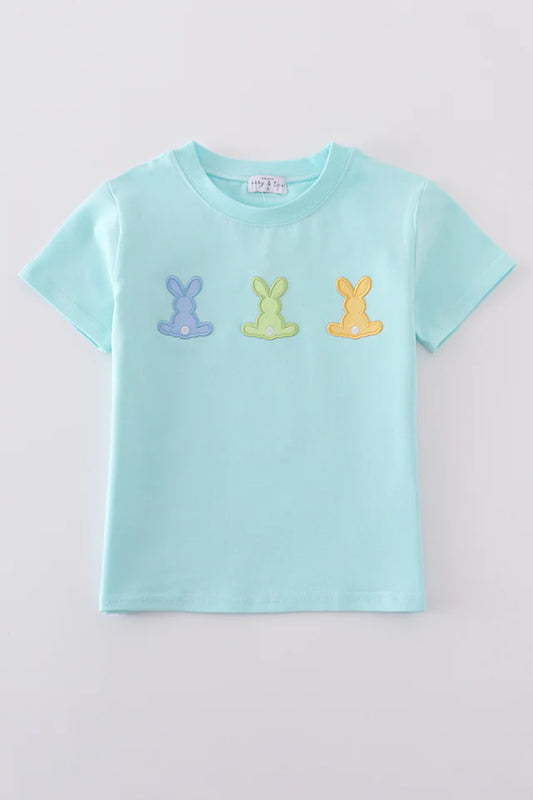 Mint Bunny Embroidery Shirt - Toddler
