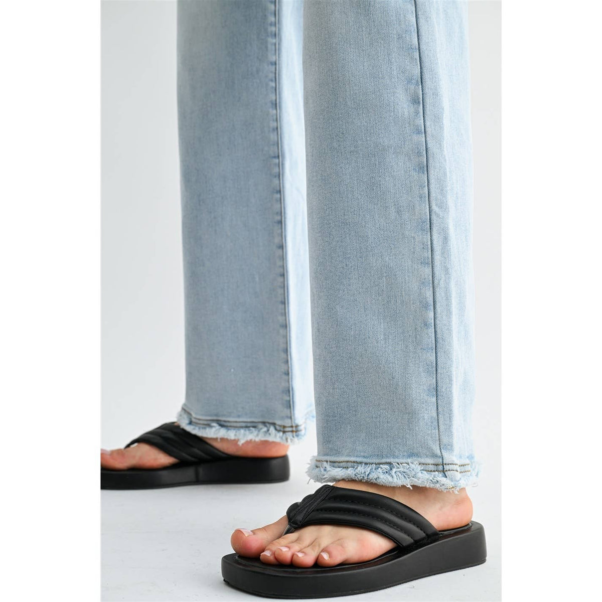 Mica Denim - HIGH-RISE WIDE LEG RAW HEM