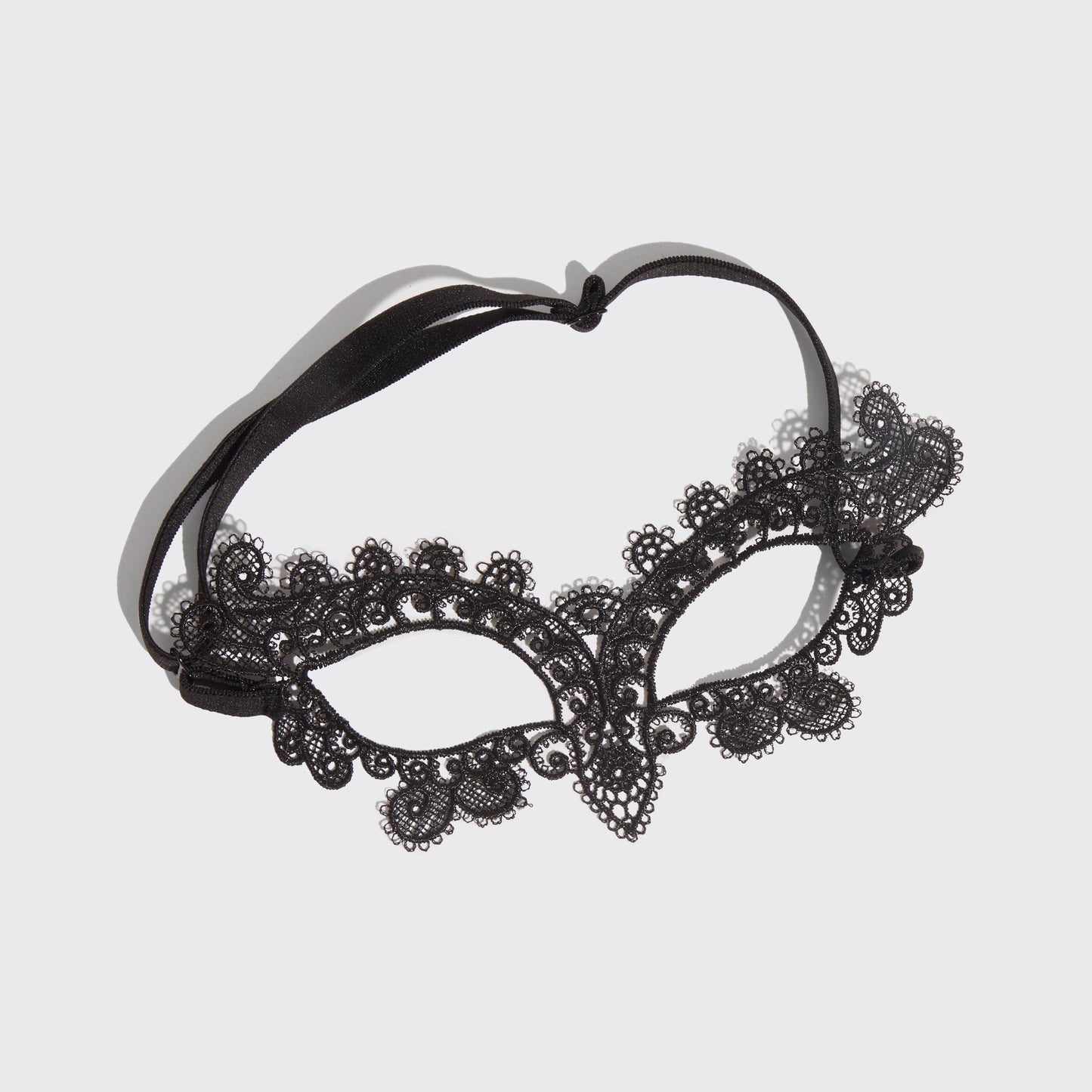 Halloween Lace Headband & Mask 2pc Set - Black Cat