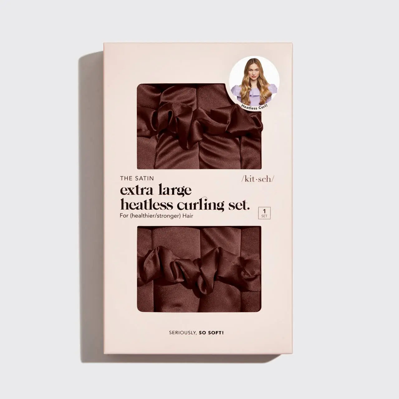 KITSCH - XL Satin Heatless Curling Set - Chocolate KITSCH