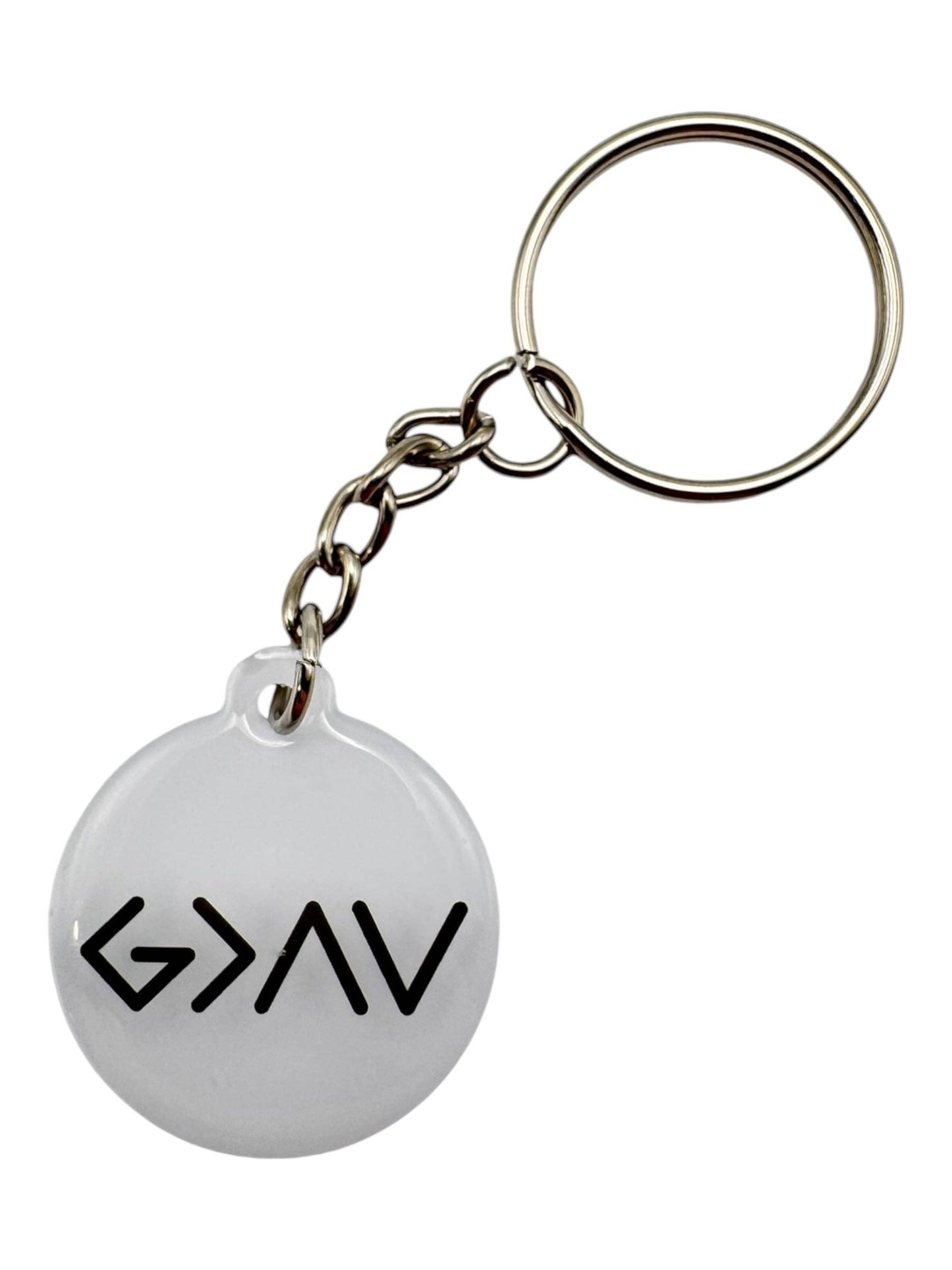Versible - Tap To Pray™ - Prayer Tag Keychains White + God Is Greater