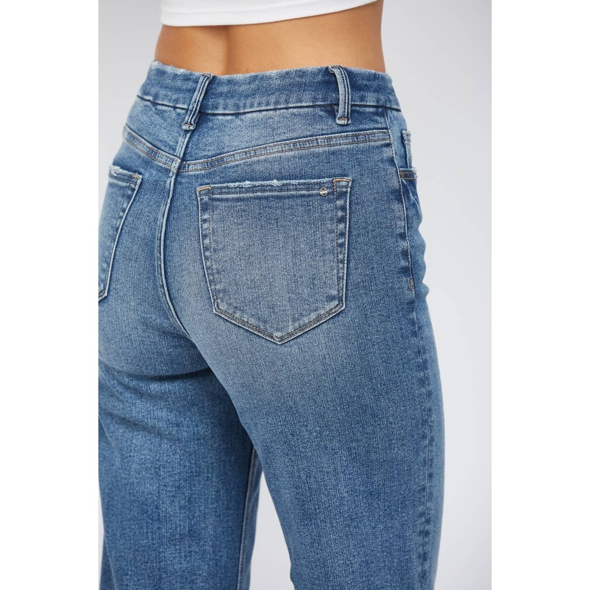 Mica Denim - Super High Wide Leg - Blue Jay Mica Denim