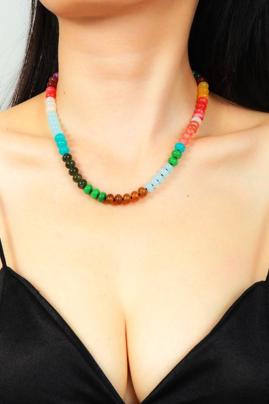 Trendy Natural Agate Gemstone Necklace