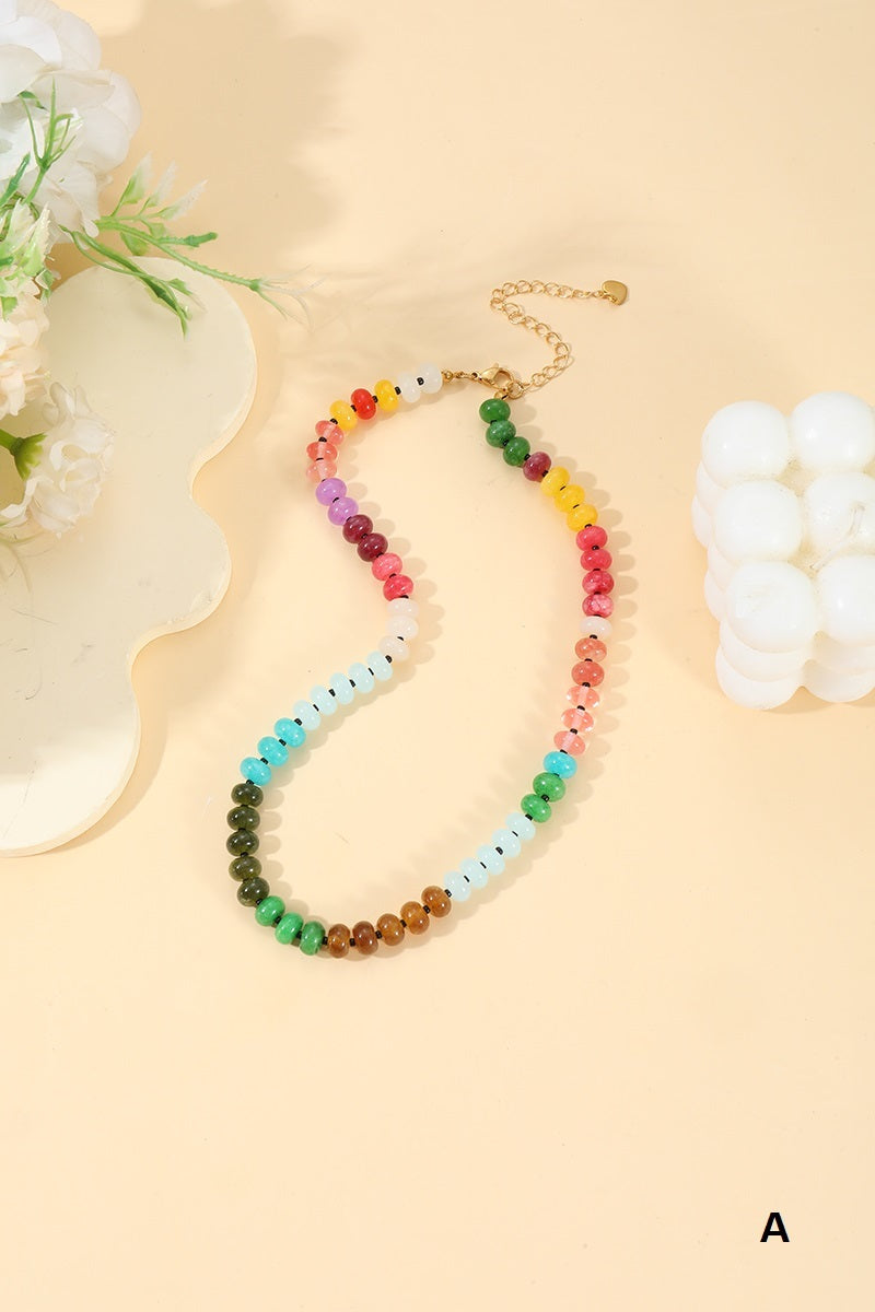 Trendy Natural Agate Gemstone Necklace