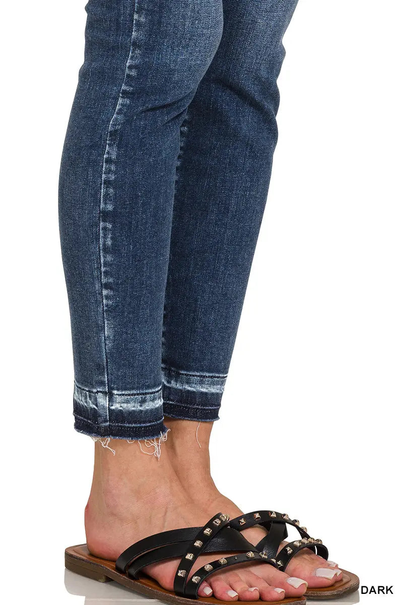 Zenana Women's High Rise Cropped Skinny Denim Pants - Dark Zenana