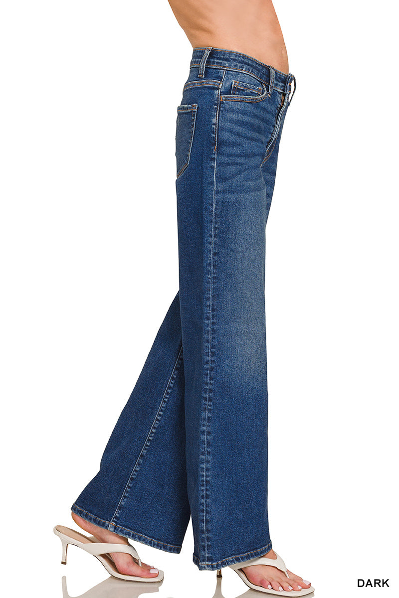 Dark Wash Wide Leg Denim Pants