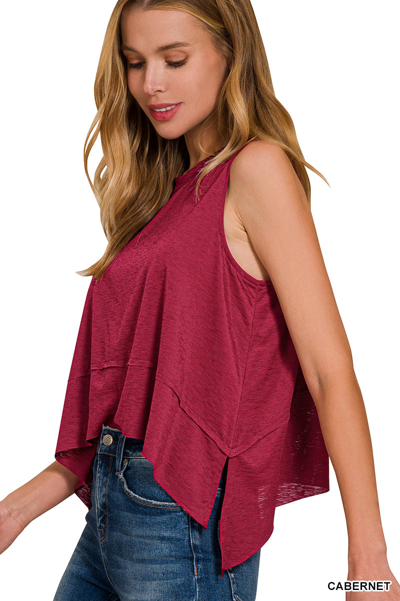 Side Slit Sleeveless Top