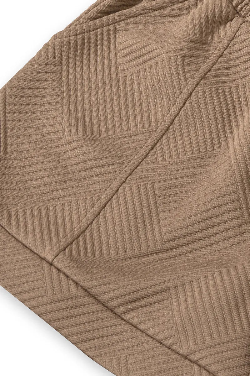 Zenana Women's Textured Knit Jacquard Drawstring Shorts - Mocha Zenana