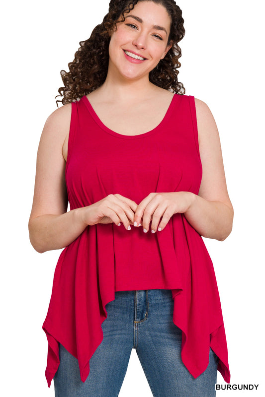 Plus Oversized Shark Bite Tank Top