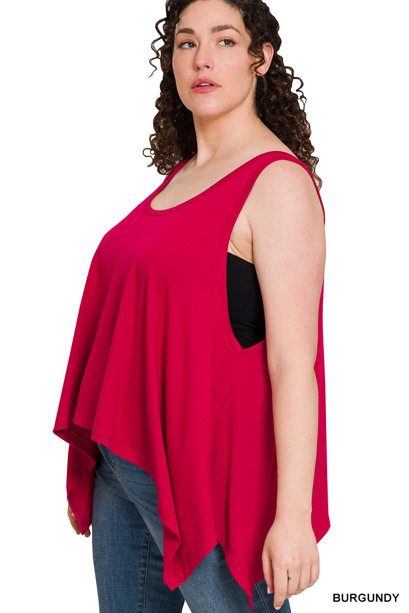 Plus Oversized Shark Bite Tank Top