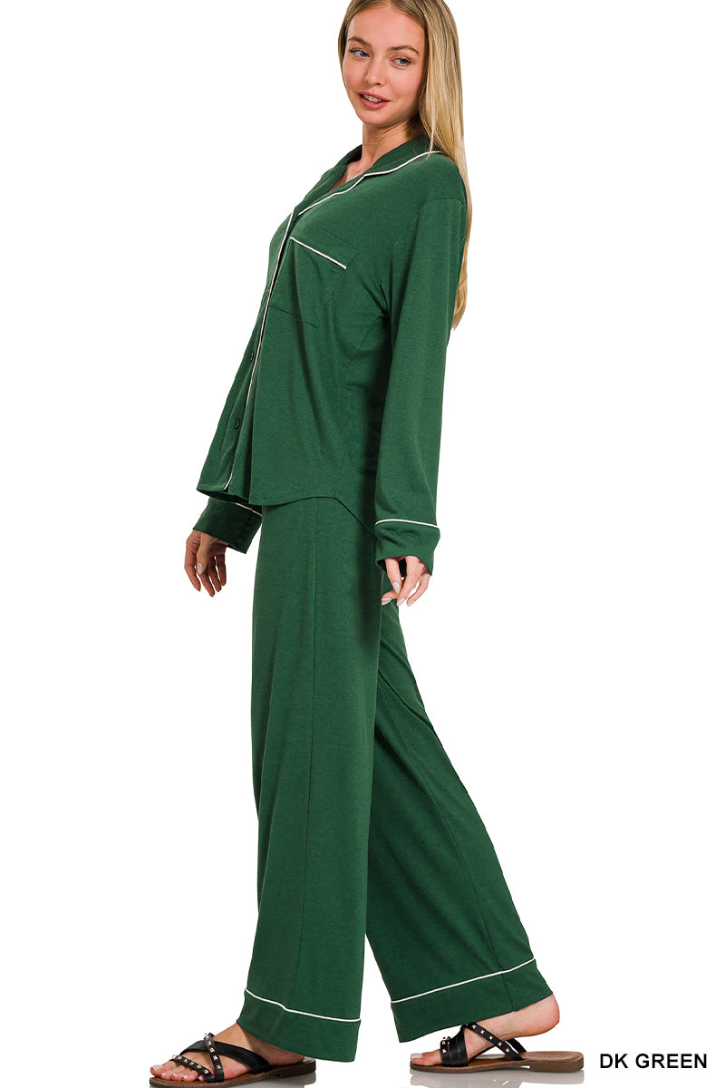 Long Sleeve Button Down Pajama Set