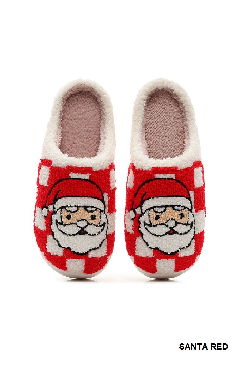 Novelty Santa Soft Plush Cozy Slippers - L/XL