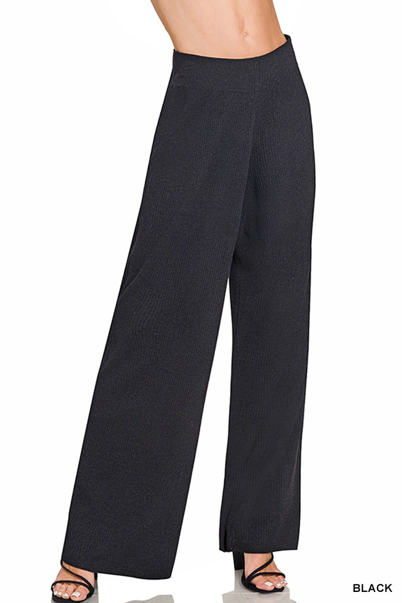 Zenana Women's Viscose Sweater Pants - Black