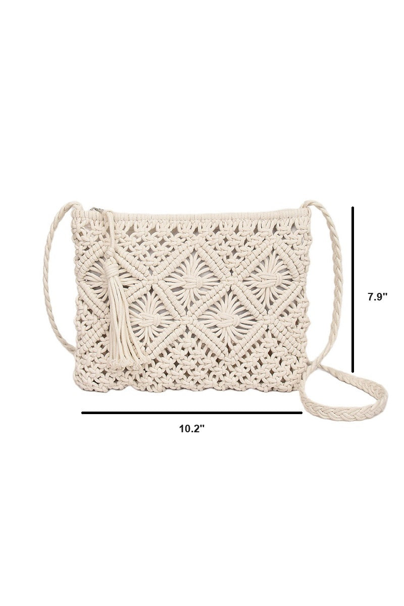 Woven Bohemian Tassel Crochet Shoulder Bag