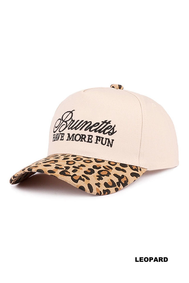 Brunettes Have More Fun Trucker Hat - Leopard