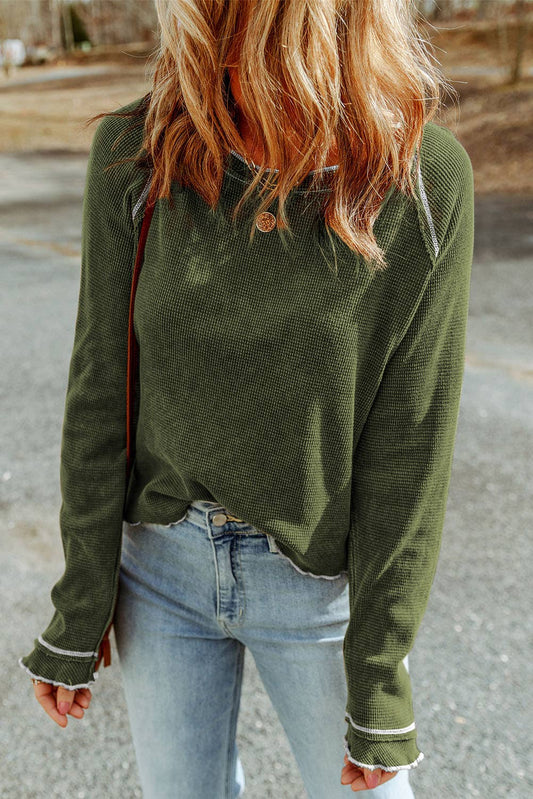 Textured RLong Sleeve Top