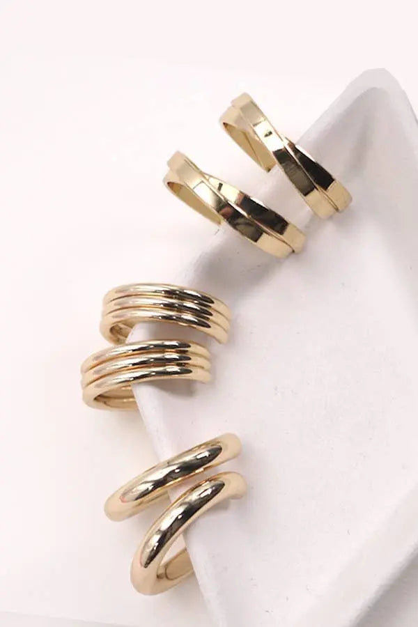 JOSSLYN MULTI CLASSIC HOOP TRIO EARRINGS JOSSLYN by wall to wall