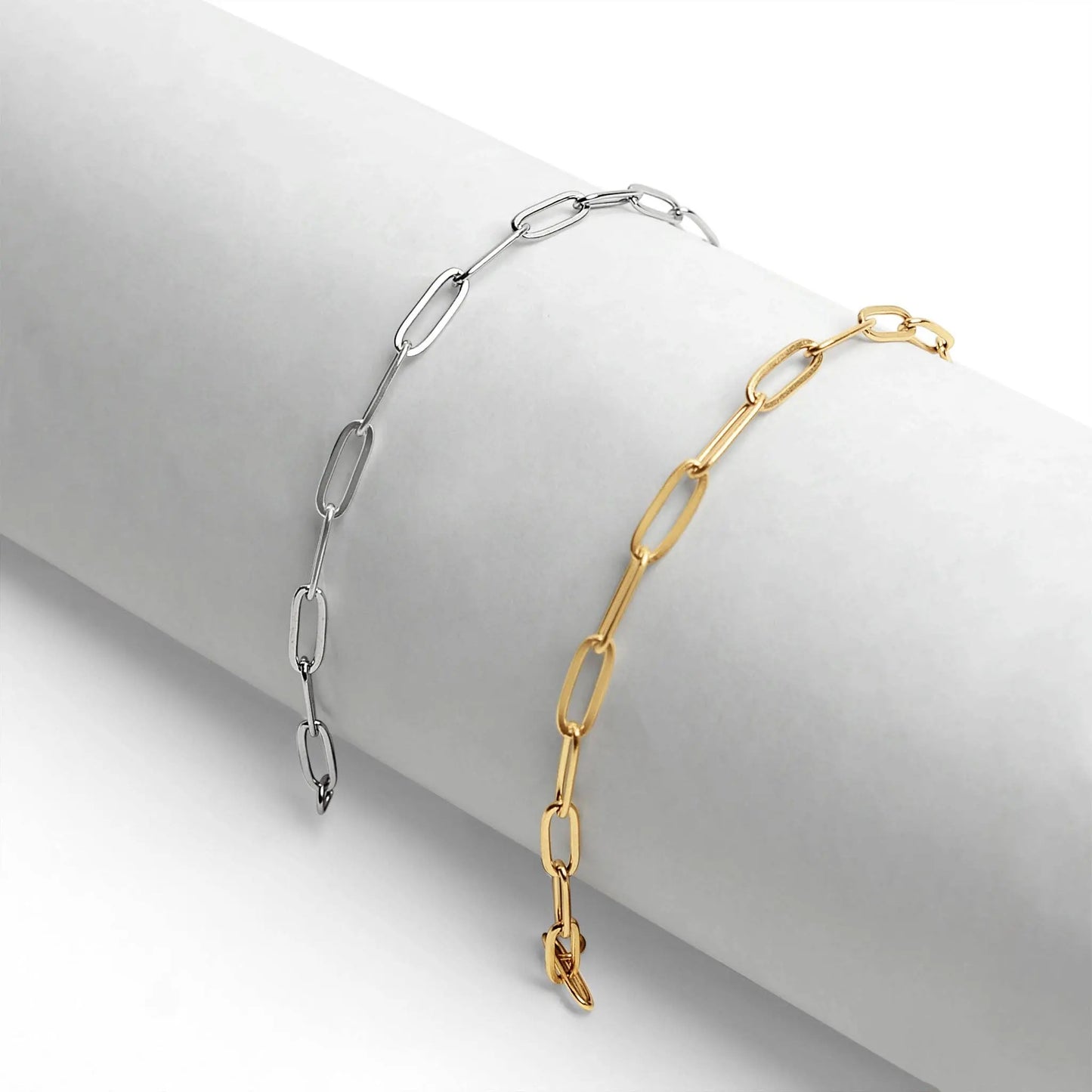 Stainless Steel Paperclip Chain Bracelet WJW