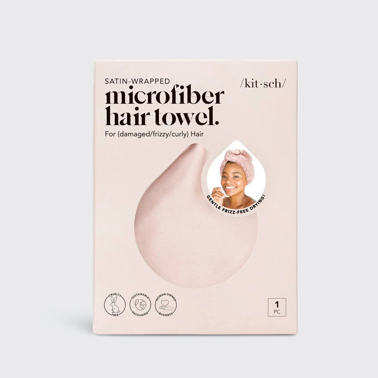 Satin-Wrapped Hair Towel - Blush KITSCH
