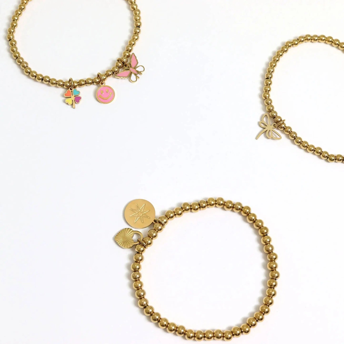 Gold Beaded Stretch Bracelet WJW