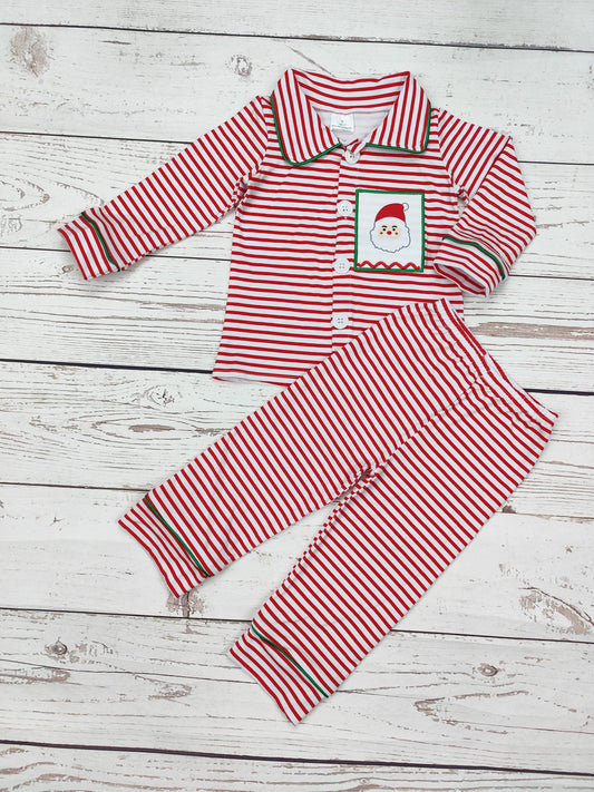 Boys Santa Appliqué Christmas Sleepwear Set
