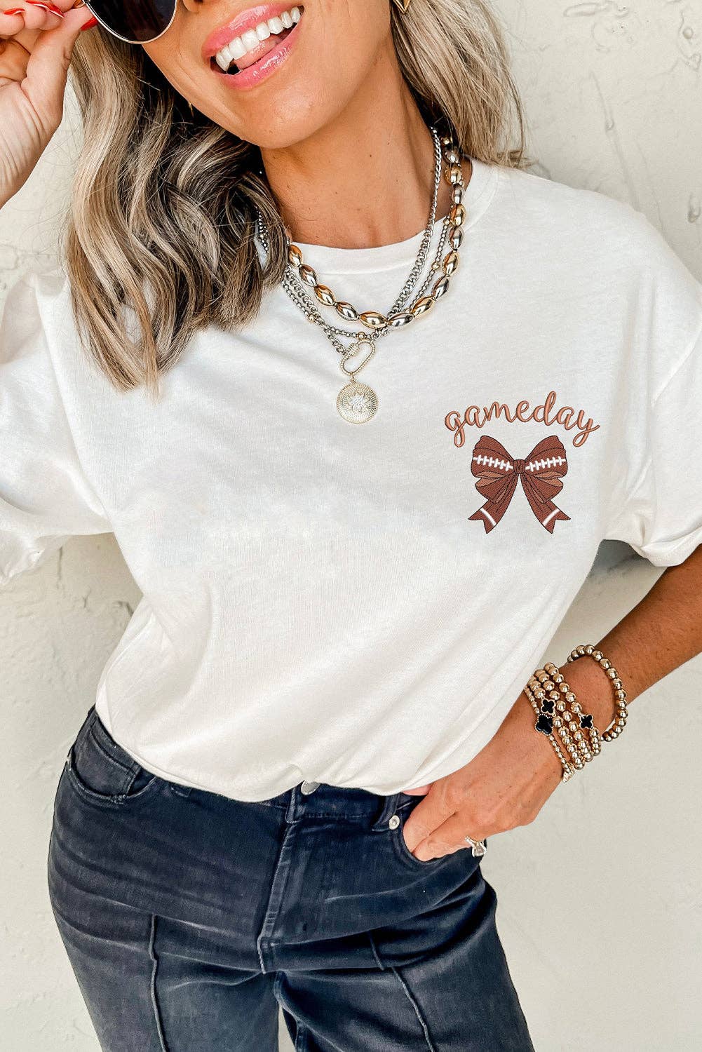 White Game Day Graphic Tee