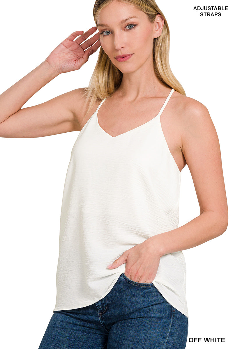 Zenana Women's Cami - V Neck Spaghetti Strap - Off-White Zenana