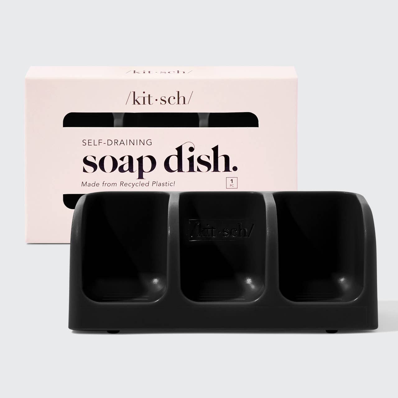 KITSCH - Self-Draining Soap Dish - Black