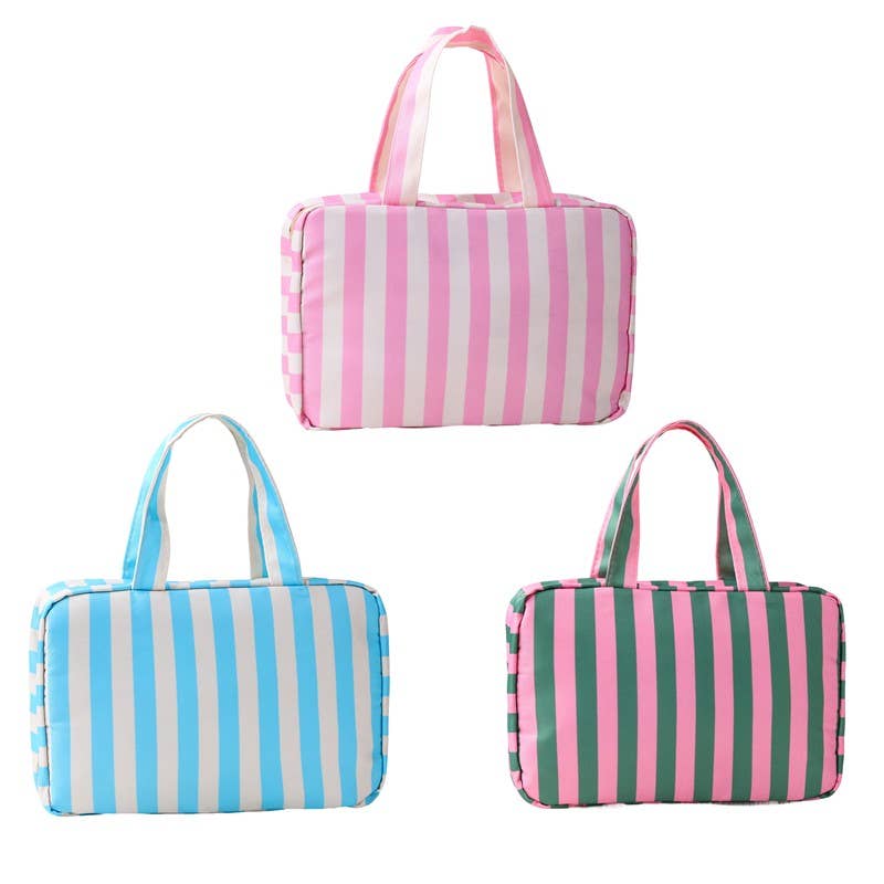 JOSSLYN Striped Hanging Toiletry & Makeup Organizer Bag