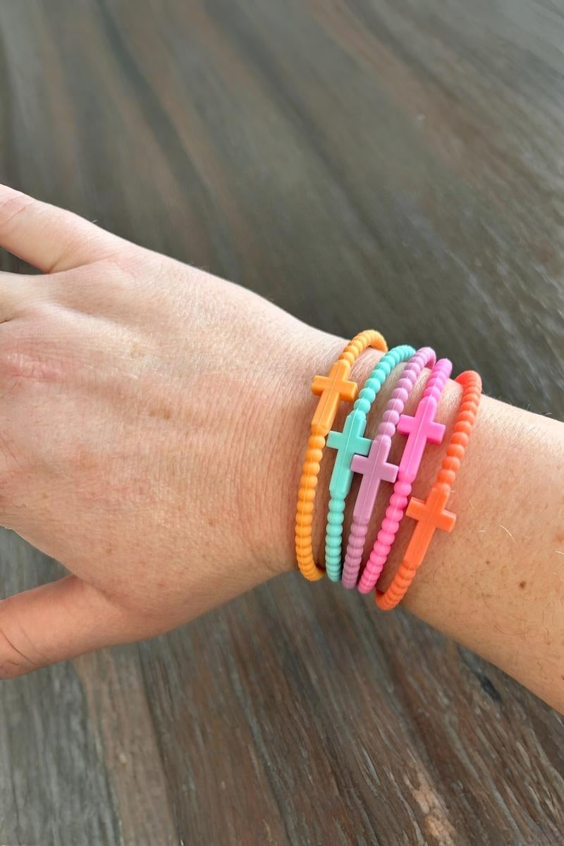 Jesus cross silicone bracelet