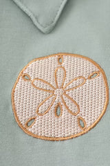 Toddler Boy's Sage Sand Dollar Embroidery Shirt - Size 2