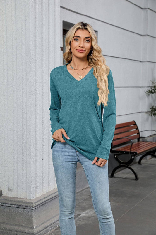 V-Neck Long Sleeve Tee