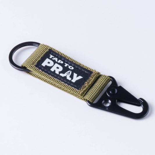 Tap To Pray - Tactical Carabiner Keychain - Green