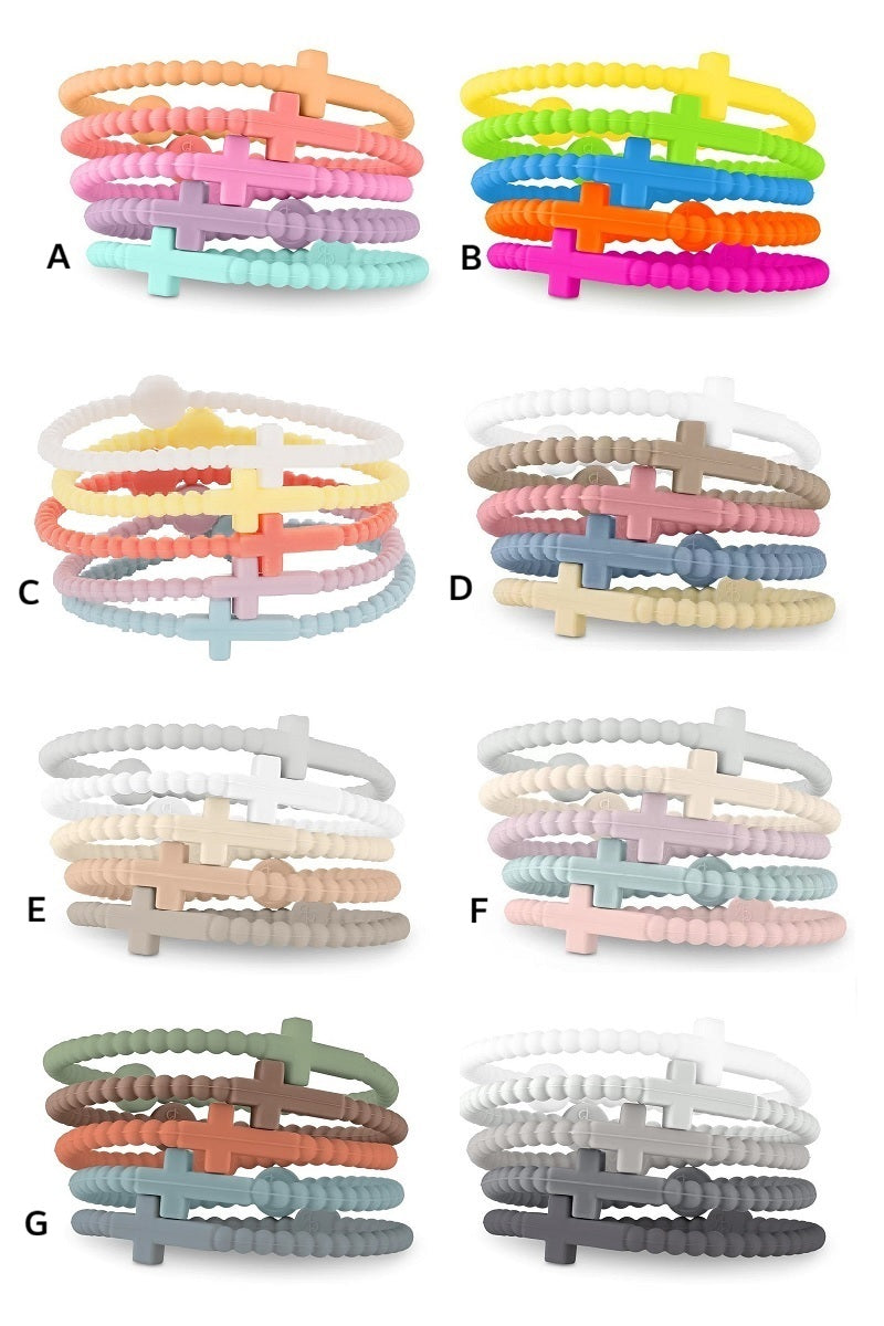 Jesus cross silicone bracelet