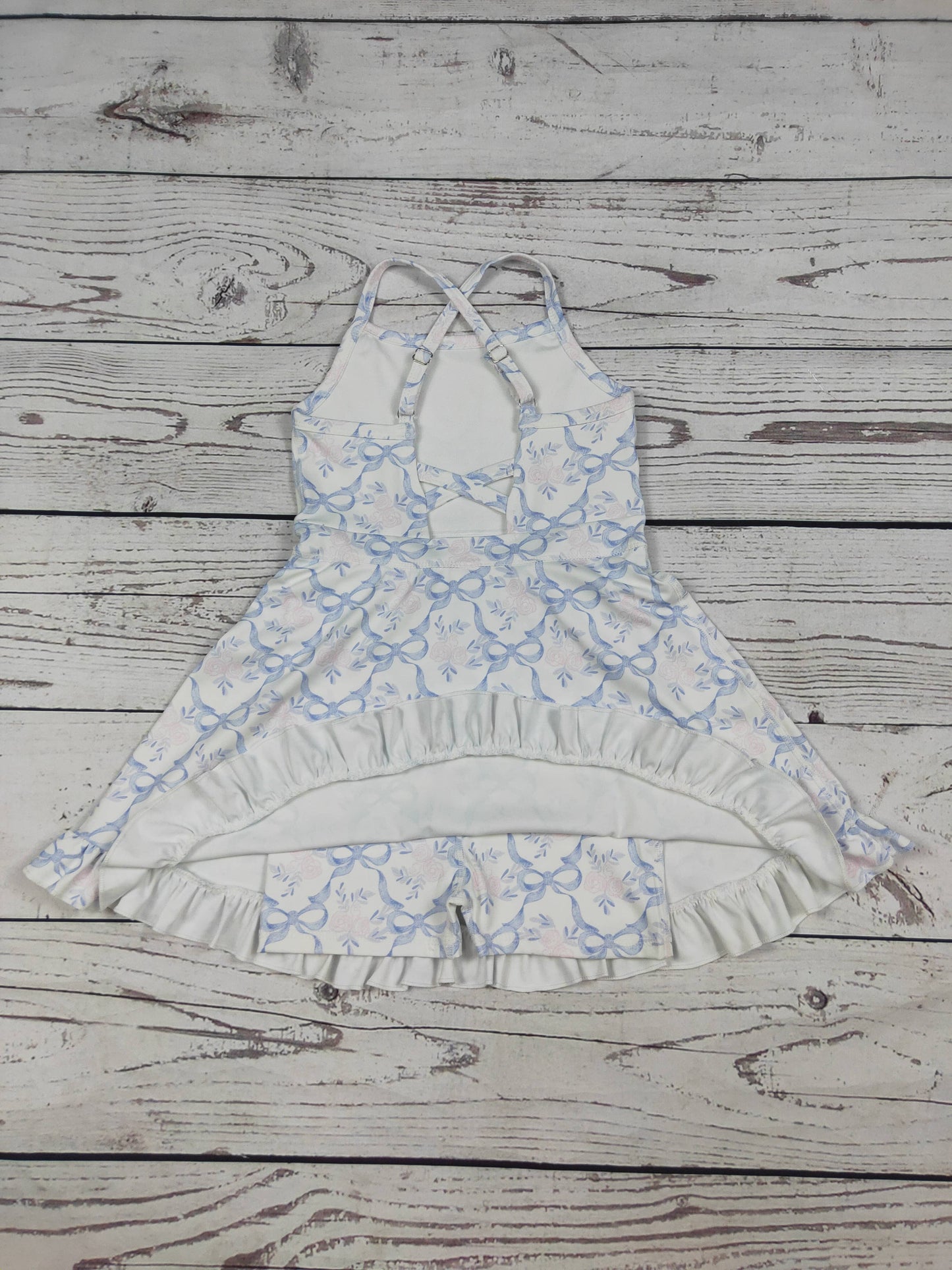 sassy kids palace - Flower Bow Print Girls Athletic Dresses