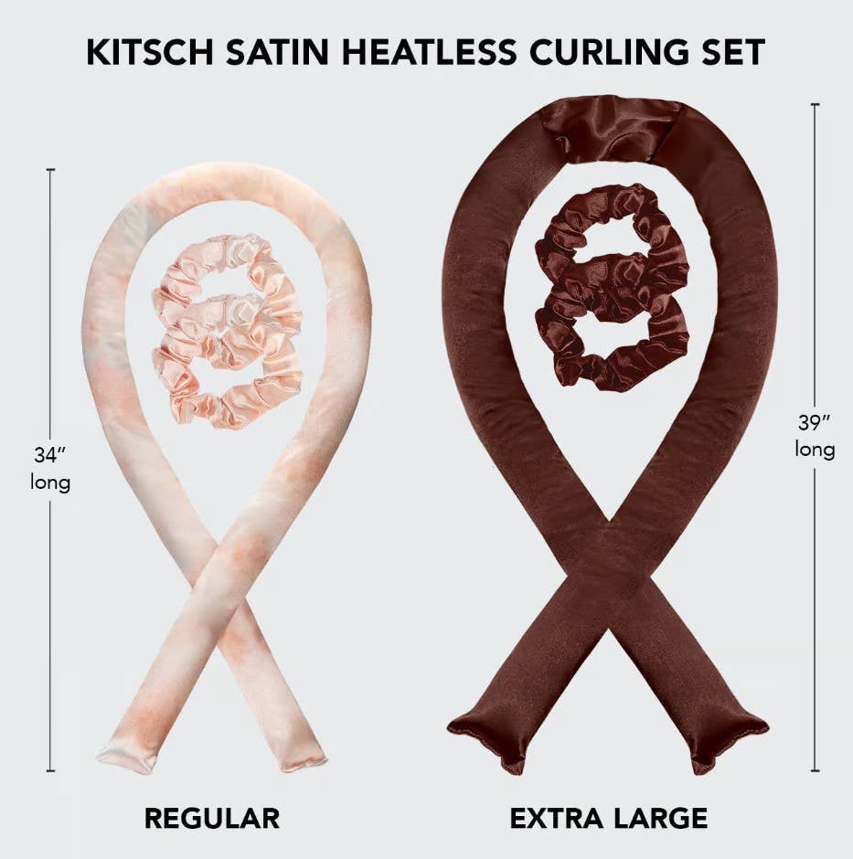 KITSCH - XL Satin Heatless Curling Set - Chocolate