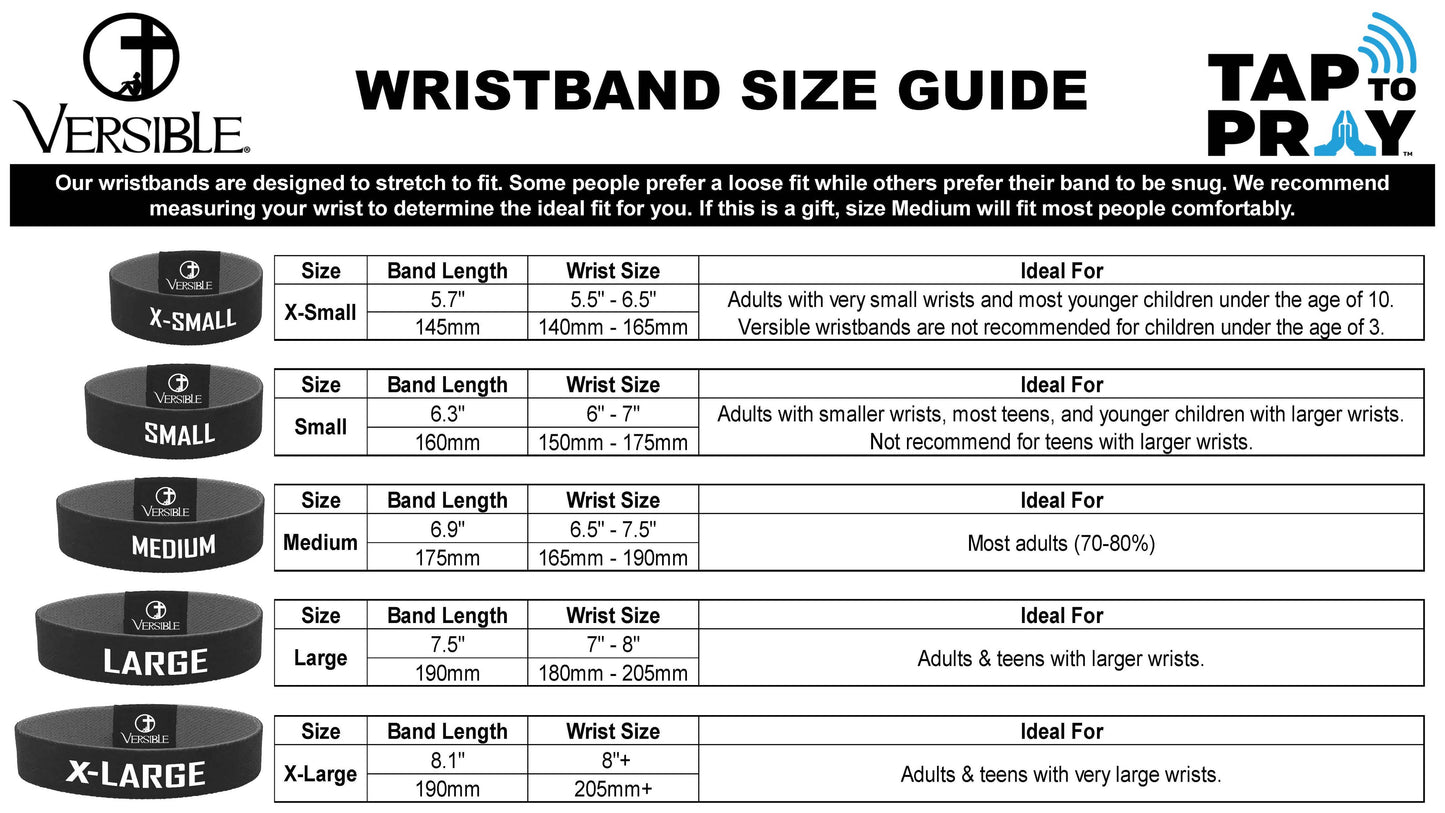 Tap To Pray Wristbands - Jesus Is Lord - Medium