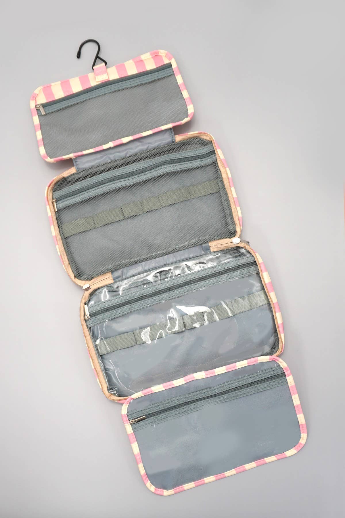 JOSSLYN Striped Hanging Toiletry & Makeup Organizer Bag