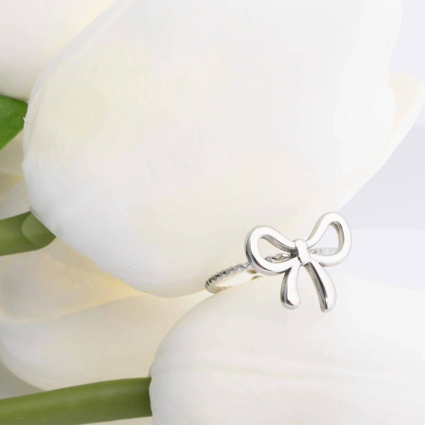 18K Gold PVD Stainless Steel Adjustable Bow Ring